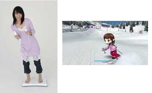 Simulate skiing with the Wii balance board images