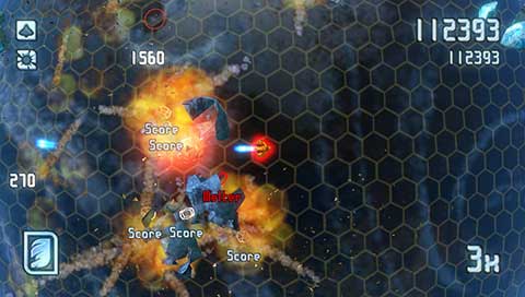 Shooting tiny asteroids in Super Stardust Portable images