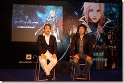 Key producers Shinji Hashimoto and Motomu Toriyama presenting the key features and highlights of the game titles.JPG