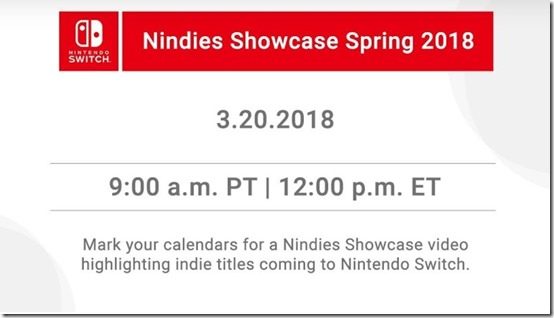 nindies showcase march 2018