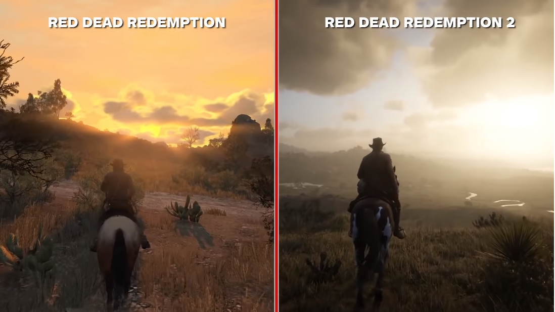 Red Dead Redemption 1 (2010) vs. Red Dead Redemption 2 (2018) Trailer  Graphics Comparison 