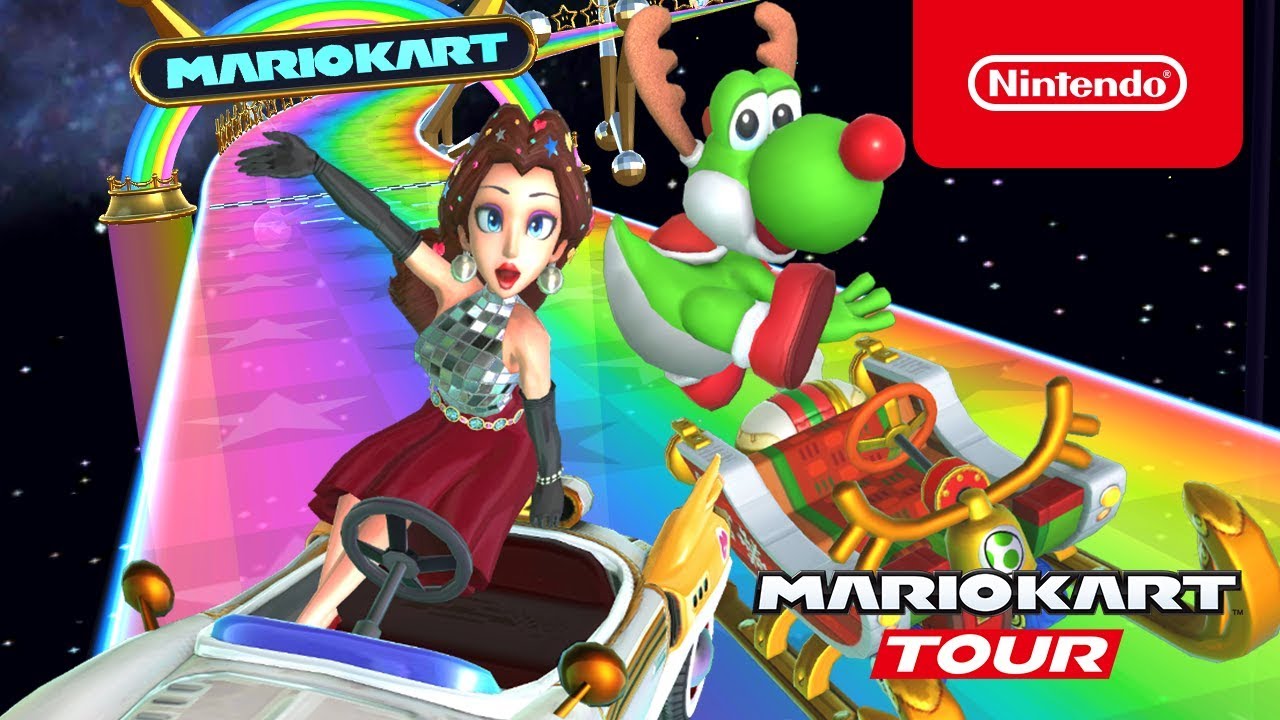 Mario Kart Tour Adds 3ds Rainbow Road Reindeer Yoshi And Party Pauline For The Holidays Siliconera