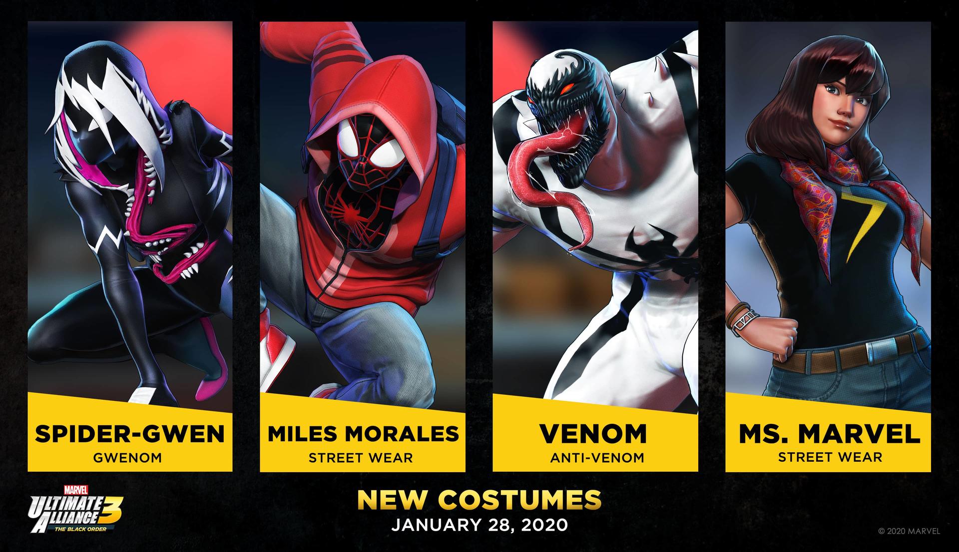 Free Marvel Ultimate Alliance 3 Costumes Arrive for Spider-Gwen & More