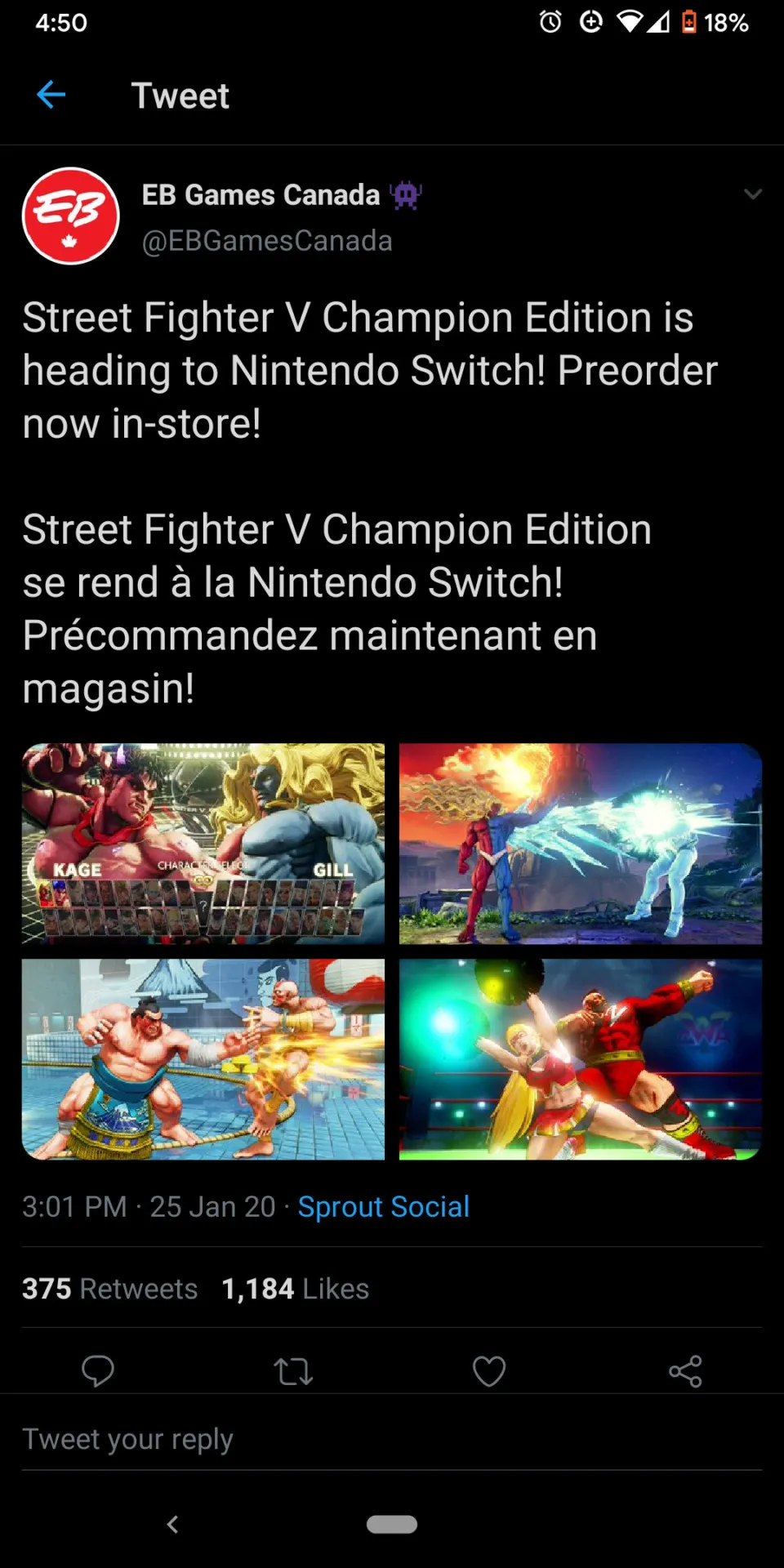 Is Street Fighter V: CE Coming to Switch?! Cuz EB Games Just Said It Is  *UPDATE: Nope, Says Capcom* 