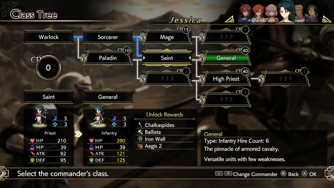 Langrisser class tree