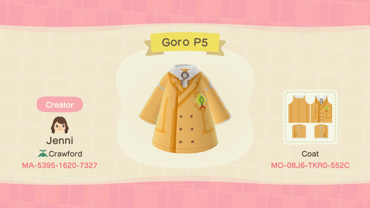 persona 5 switch animal crossing new horizons outfits codes goro