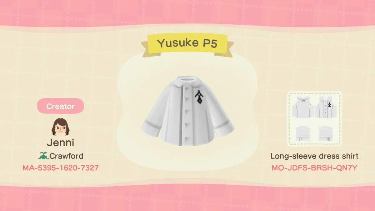persona 5 switch animal crossing new horizons outfits codes yusuke