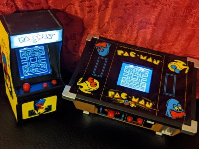 pac-man tiny arcade cabinet and tabletop