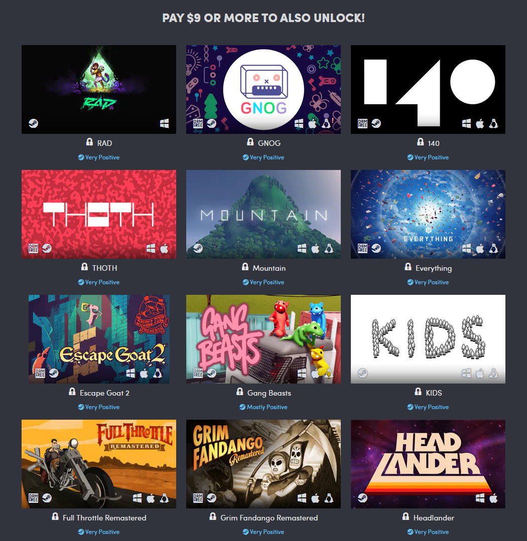 Humble Double Fine Bundle third tier