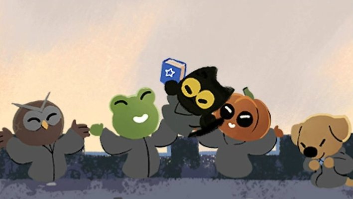google doodle halloween magic cat academy