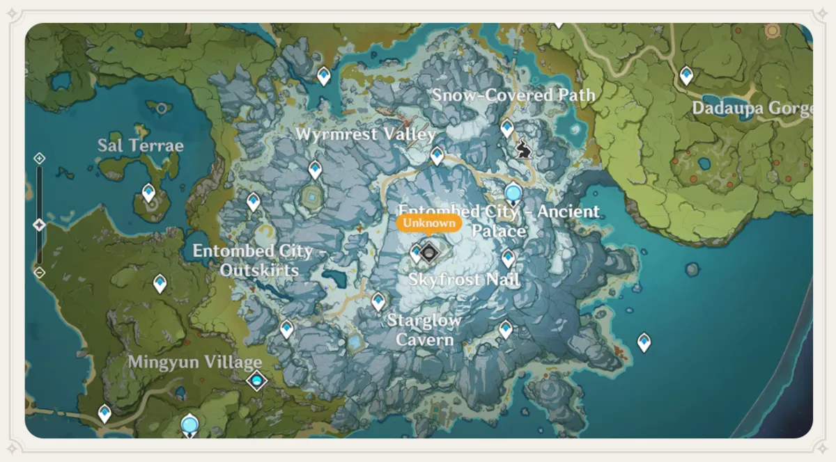 genshin impact dragonspine map