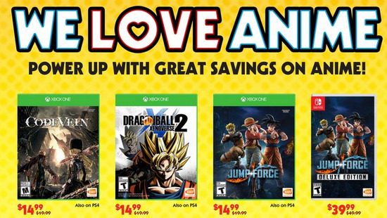 Gamestop Anime Sale Features Games Clothes Figures And More