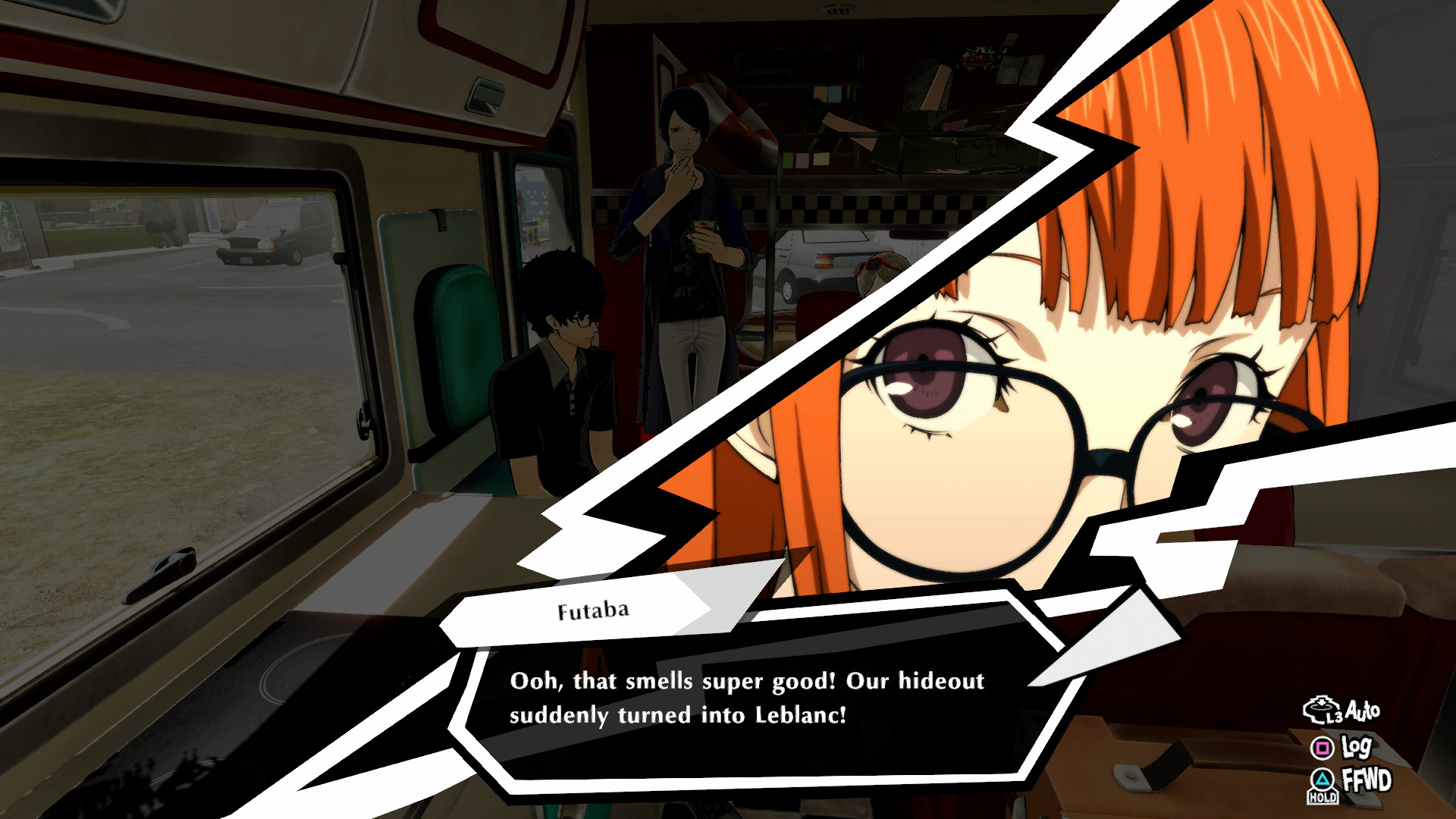 futaba in a van down by the river
