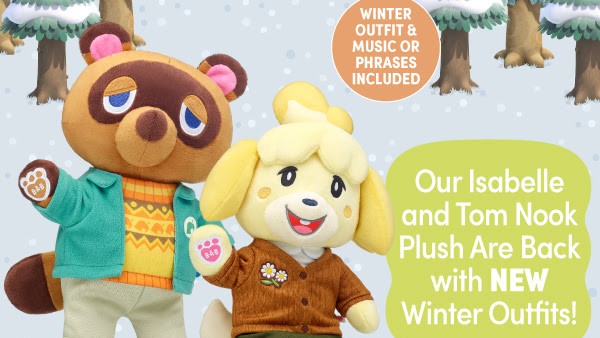 build-a-bear animal crossing winter outfits