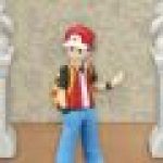 Figure of Pokemon trainer at front of gym