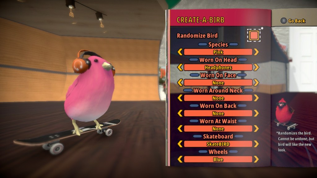 Skatebird Customization