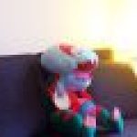 Pokemon Dracovish plush - in living room