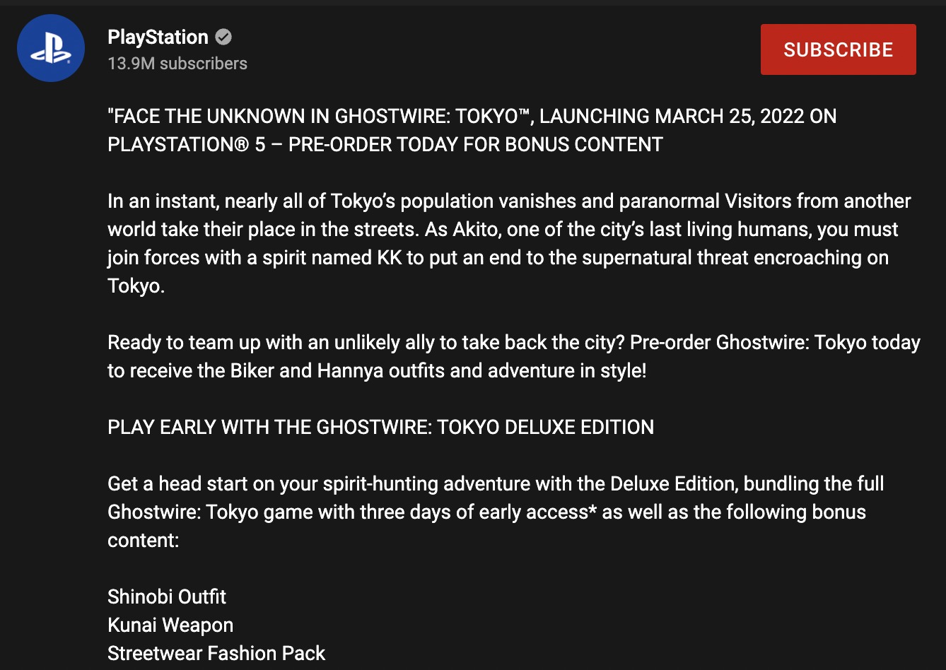 Ghostwire: Tokyo Release Date Set, Deluxe Edition and Showcase Announced