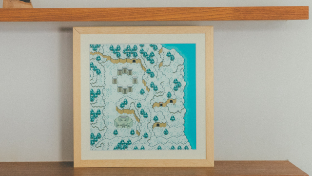 EarthBound Winters map as framed art