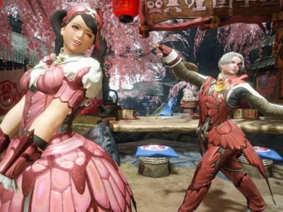 Monster Hunter Rise Blossom Armor layered on Nintendo Switch