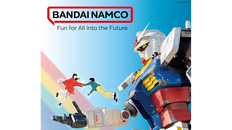 Bandai Namco new logo presentation featuring Gundam