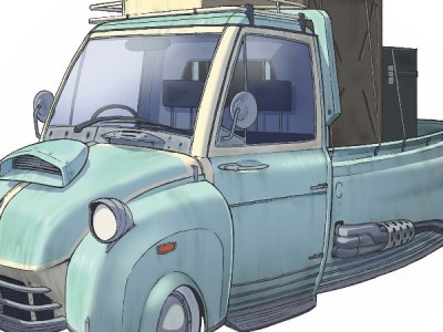 FFVII Remake Concept Art Shows Off Shinra Hauler SA-37 Car a