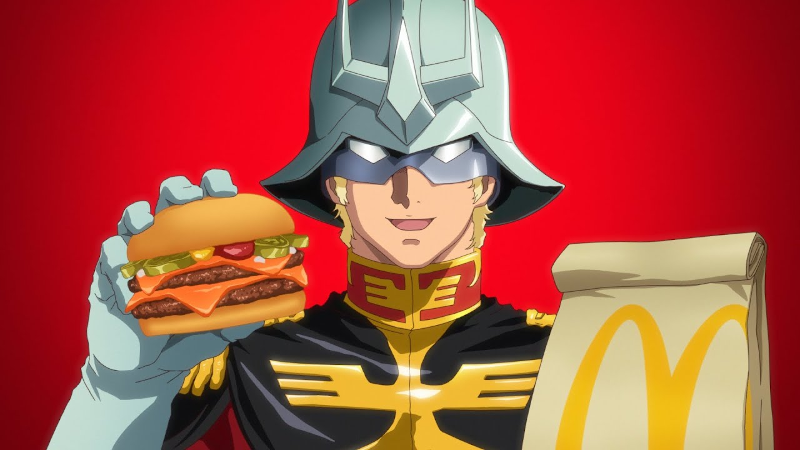 Gundam's Char Aznable in McDonald's Japan