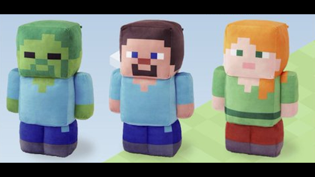 Minecraft Hugging Pillows of Zombie Steve and Alex to be sold in Japan