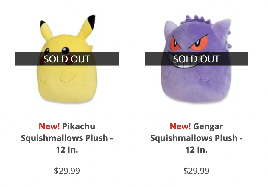 Pokemon Squishmallow Pikachu Gengar Price Release Date