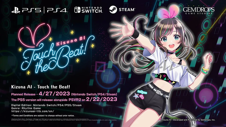 Kizuna Ai Rhythm Game Coming to PS5, PS4, Nintendo Switch and PC