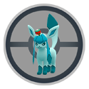 Pokemon Glaceon wearing its limited holiday hat in Pokemon GO