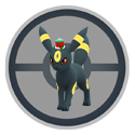 Pokemon Umbreon wearing its limited holiday hat in Pokemon GO