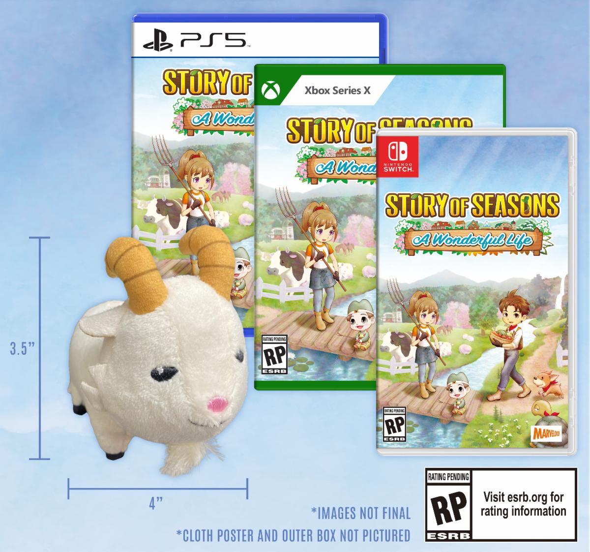 Story of Seasons: A Wonderful Life Goat Plush Comes with Premium Edition