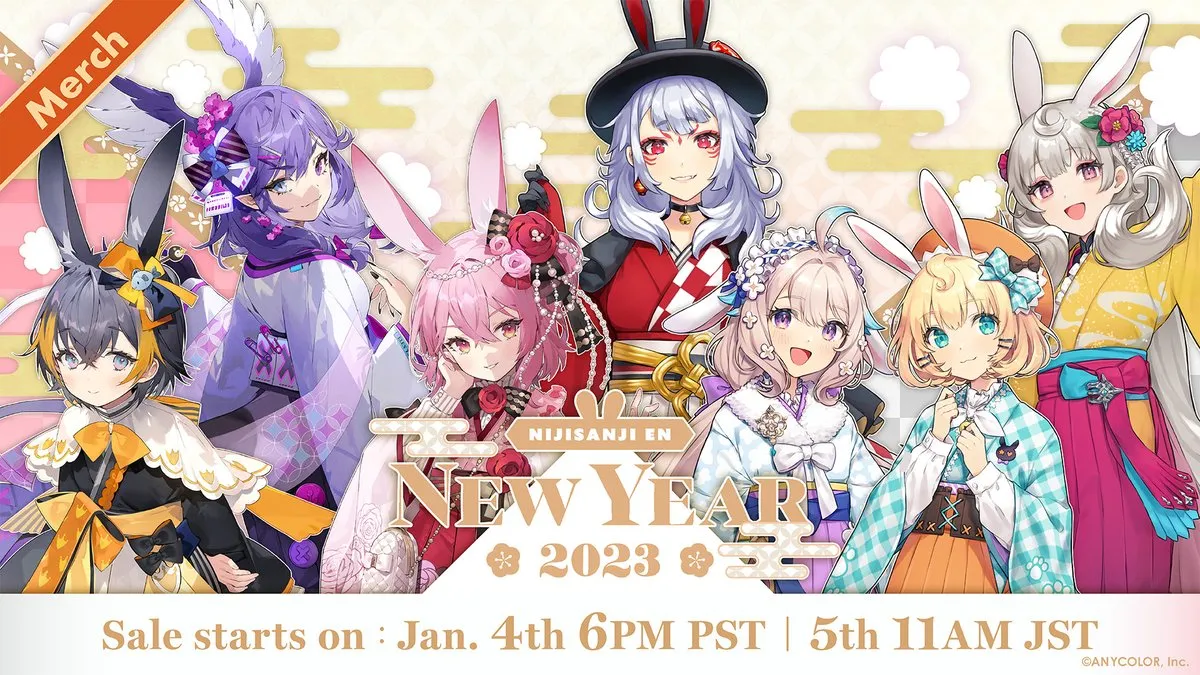 Nijisanji New Year Merchandise Featuring OBSYDIA and Ethyria Coming