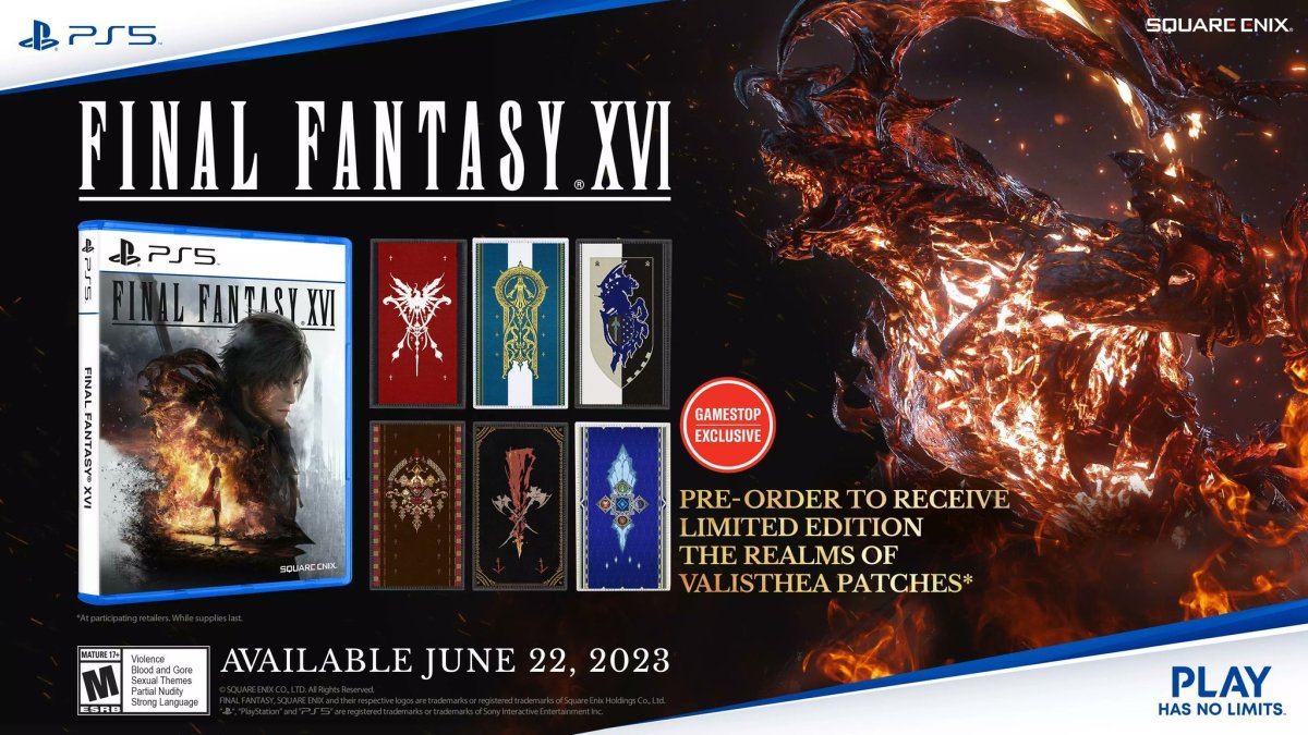 Final Fantasy XVI Pre-order Bonuses Include Steelbook, Patches, and a Gift Card