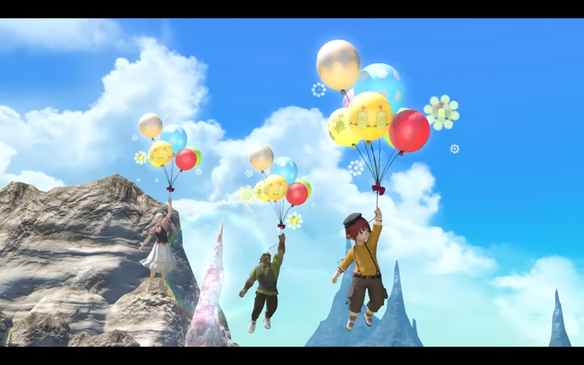 FFXIV Ceruleum Balloons Mount Let You Fly While Holding Colorful Balloons
