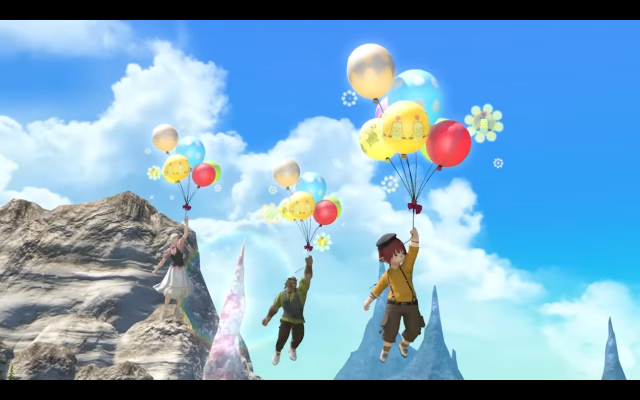 FFXIV Ceruleum Balloons Mount Let You Fly While Holding Colorful Balloons