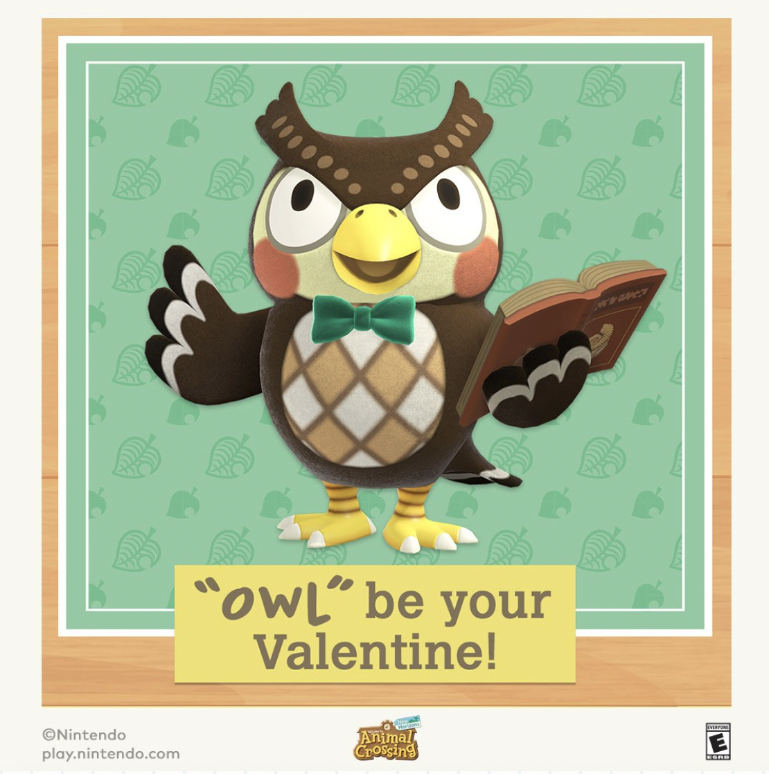Animal Crossing Valentine's Day card