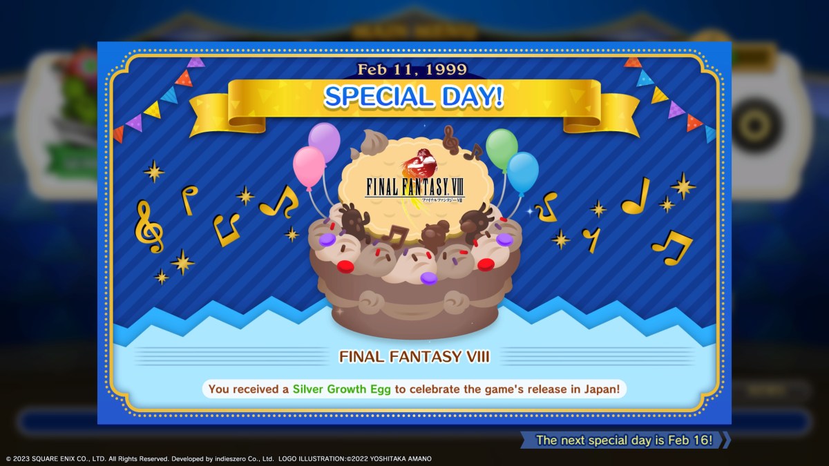 Visit Theatrhythm Final Bar Line on Final Fantasy Character or Game’s Birthday