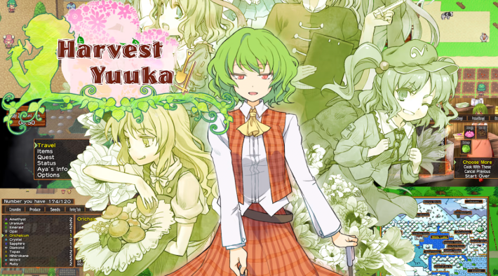 Touhou Project doujin game Gensou Garden Monogatari Harvest Yuuka farming life sim