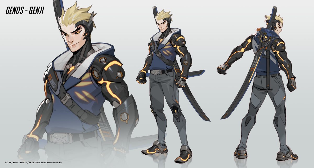 Genji Dresses Up as Genos for Overwatch 2 One Punch Man Collab