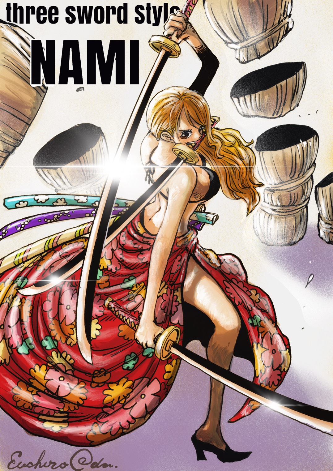 One Piece Three Sword Style Nami Picture comes in two sizes