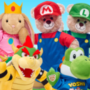 Ahead of the Super Mario Bros Movie debut, the Mario, Luigi, Princess Peach, Bowser, and Yoshi plush are back at Build-a-Bear.