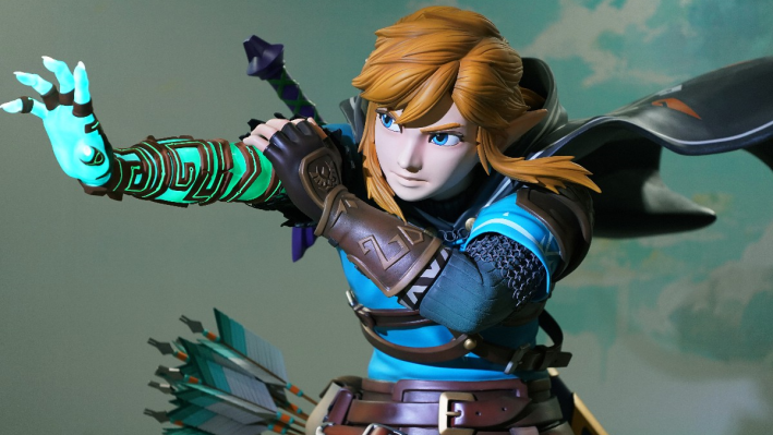 The Legend of Zelda Tears of the Kingdom Link statue for photos