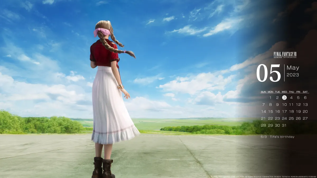 Final Fantasy VII Remake May 2023 Calendar Features Aerith Key Art