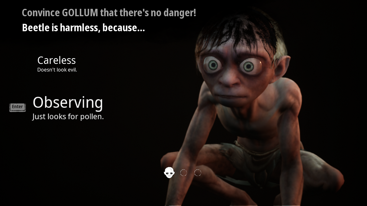 The Lord of the Rings Gollum choices