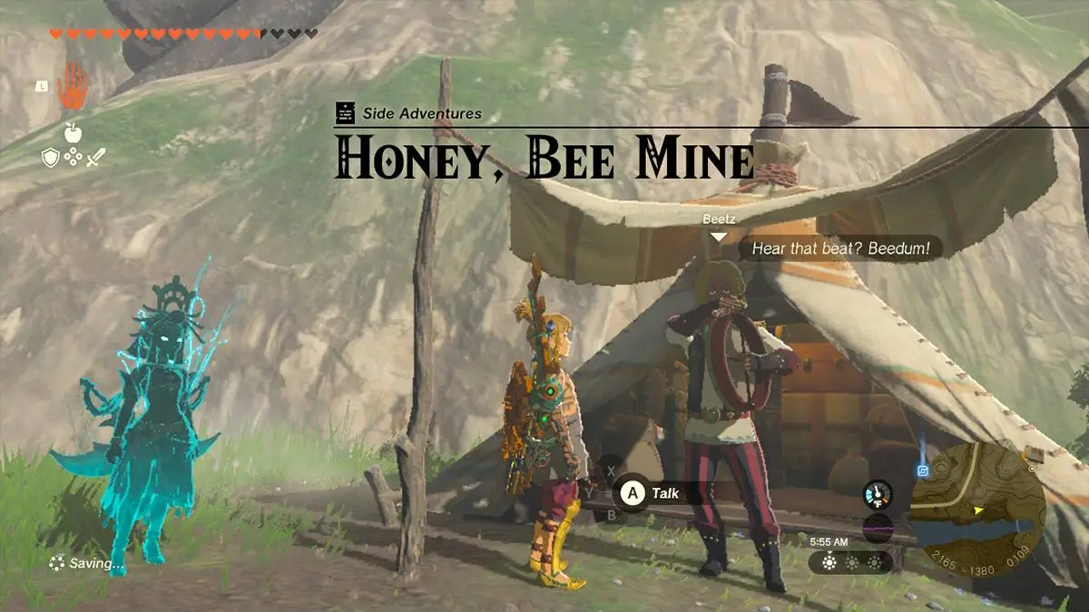 A screenshot of Honey Bee Mine quest in Tears of the Kingdom.