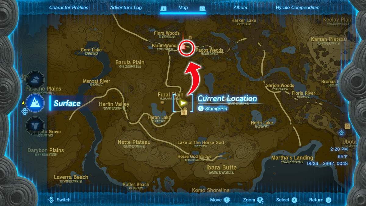 Sunset Firefly map locations in Tears of the Kingdom.