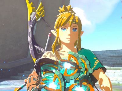 A screenshot of Link holding Zonai Charges in Tears of the Kingdom.