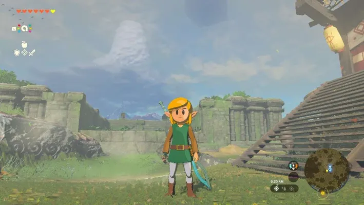 Link wearing the amiibo Awakening outfit in Tears of the Kingdom.